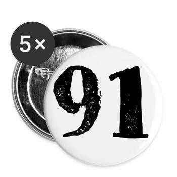 Maillot à 91 numéros - Lot de 5 grands badges (56 mm) - blanc - Devant
