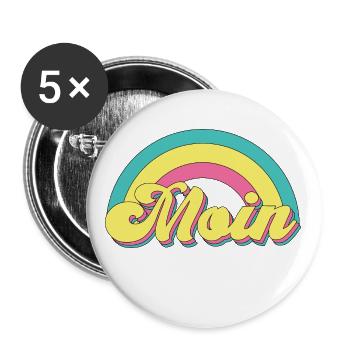 Moin - Buttons groß 56 mm (5er Pack) - Weiß - Vorne
