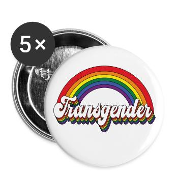 Transgenre Trans Pride LGBTQ Queer CSD Rainbow - Lot de 5 grands badges (56 mm) - blanc - Devant