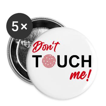 Ne me touchez pas - Empreinte digitale - Lot de 5 grands badges (56 mm) - blanc - Devant