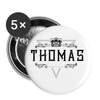 Nom Thomas - Lot de 5 grands badges (56 mm) - blanc - Devant