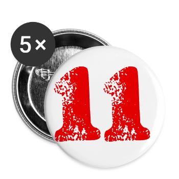 11 Number Symbol - Buttons large 2.2''/56 mm (5-pack) - white - Front