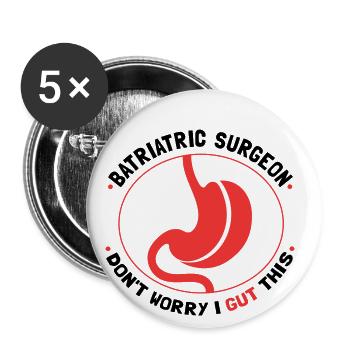 Gastric Surgery Design for Gastric Bypass Patient - Buttons large 2.2''/56 mm (5-pack) - white - Front