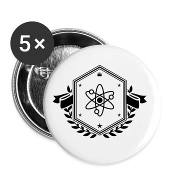 Atom Wappen - Buttons groß 56 mm (5er Pack) - Weiß - Vorne