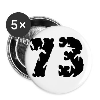 73 Maillot numéro - Lot de 5 grands badges (56 mm) - blanc - Devant