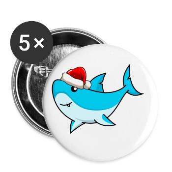 Hai Comic Weihnachten - Buttons groß 56 mm (5er Pack) - Weiß - Vorne