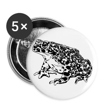 Crapaud Grenouille Graphique Amphibien Aquatique Grenouille Amoureux - Lot de 5 grands badges (56 mm) - blanc - Devant