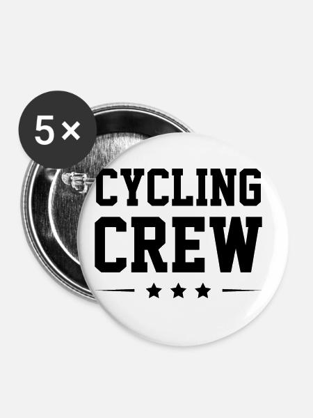 Cycling Crew - Buttons groß 56 mm (5er Pack) - Weiß