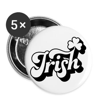 St. Patrick's Day Geschenk Kleeblatt Männer, Frauen, Kinder - Buttons groß 56 mm (5er Pack) - Weiß - Vorne