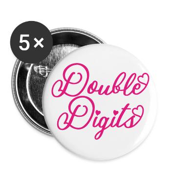 Cadeau de 10e anniversaire, 10 ans, pour garçons et filles - Lot de 5 grands badges (56 mm) - blanc - Devant