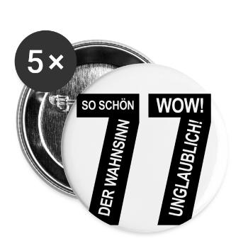 77. Geburtstag Wow Fabelhaft Lustiges M - Buttons groß 56 mm (5er Pack) - Weiß - Vorne