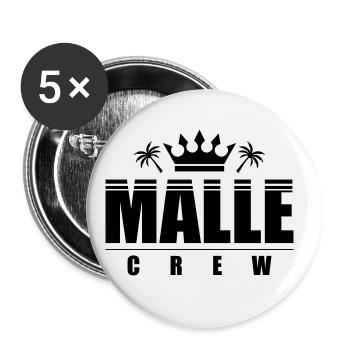 Malle Crew - Buttons groß 56 mm (5er Pack) - Weiß - Vorne