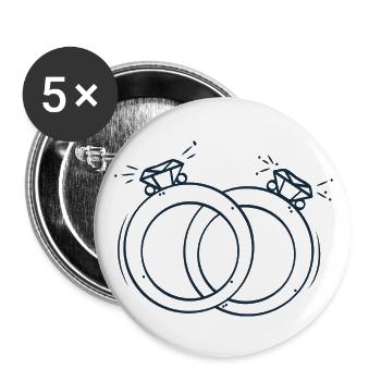 Wedding Rings Alliance - Lot de 5 grands badges (56 mm) - blanc - Devant