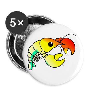 Homard Comic Animal - Lot de 5 grands badges (56 mm) - blanc - Devant