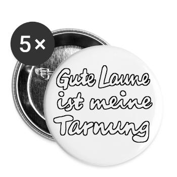 La bonne humeur est mon camouflage - Lot de 5 grands badges (56 mm) - blanc - Devant