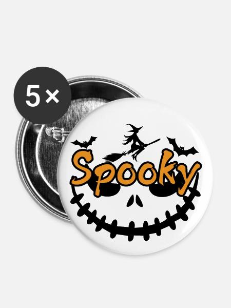 Spooky - Buttons groß 56 mm (5er Pack) - Weiß