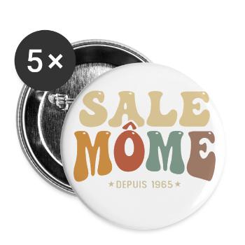 1965 cadeau anniversaire Homme sale môme 60 ans - Lot de 5 grands badges (56 mm) - blanc - Devant