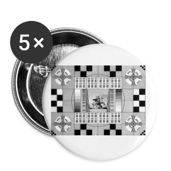 pattern retro TV - Buttons large 2.2''/56 mm (5-pack) - white - Front
