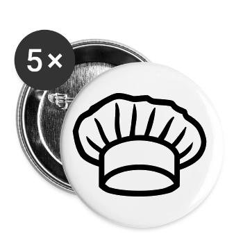 Cuisinier - Lot de 5 grands badges (56 mm) - blanc - Devant