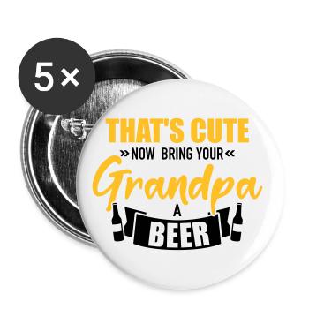 Grandfather - Buttons large 2.2''/56 mm (5-pack) - white - Front