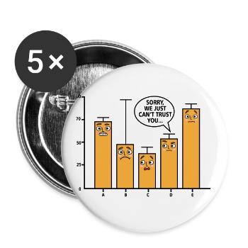 Désolé, nous pouvons juste faire confiance à vous Les Maths - Lot de 5 grands badges (56 mm) - blanc - Devant