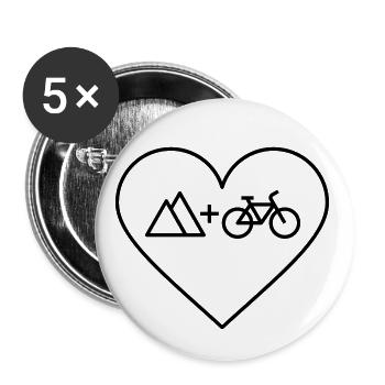 J’adore le cyclisme, les sports de montagne - Lot de 5 grands badges (56 mm) - blanc - Devant