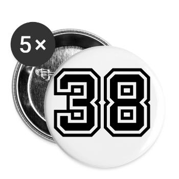 Symbole numérique 38 - Lot de 5 grands badges (56 mm) - blanc - Devant