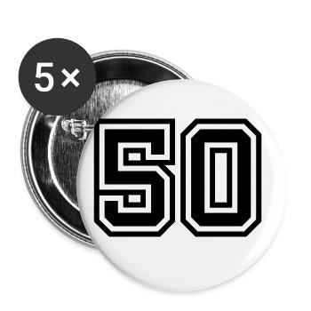 50 number symbol - Buttons large 2.2''/56 mm (5-pack) - white - Front