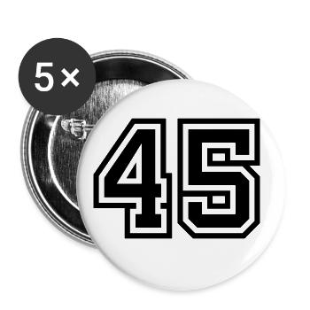 45 Zahl symbol - Buttons groß 56 mm (5er Pack) - Weiß - Vorne