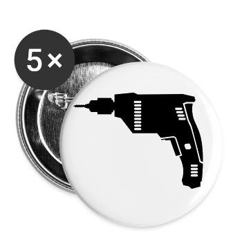 Bohrmaschine - Buttons groß 56 mm (5er Pack) - Weiß - Vorne