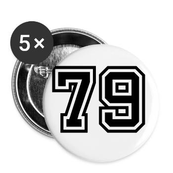 79 number symbol - Buttons large 2.2''/56 mm (5-pack) - white - Front