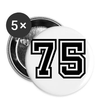 Symbole numérique 75 - Lot de 5 grands badges (56 mm) - blanc - Devant