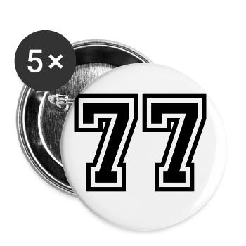 77 Symbole numérique - Lot de 5 grands badges (56 mm) - blanc - Devant