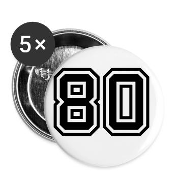 80 number symbol - Buttons large 2.2''/56 mm (5-pack) - white - Front