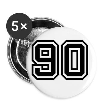 Symbole numérique 90 - Lot de 5 grands badges (56 mm) - blanc - Devant