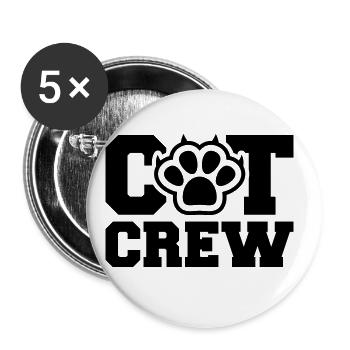 Cat Crew - Buttons groß 56 mm (5er Pack) - Weiß - Vorne