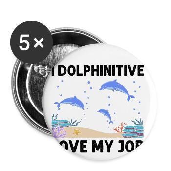 Diving Adventure Divers Sea Ocean - Buttons large 2.2''/56 mm (5-pack) - white - Front