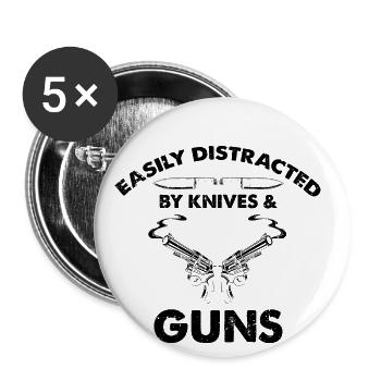 Messersammler Designs Messerfan Messermacher - Buttons groß 56 mm (5er Pack) - Weiß - Vorne