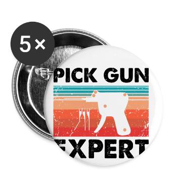 Lockpicking Expert Unlocking Service Lock Design - Buttons large 2.2''/56 mm (5-pack) - white - Front