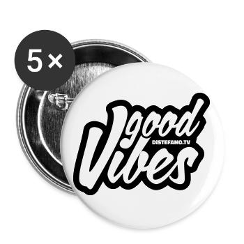 "Good Vibes" with diStefano - Buttons groß 56 mm (5er Pack) - Weiß - Vorne