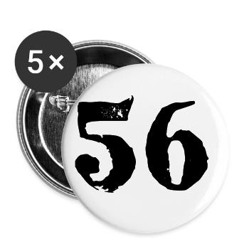 Maillot numéro 56 - Lot de 5 grands badges (56 mm) - blanc - Devant