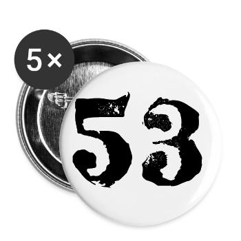 Maillot à 53 numéros - Lot de 5 grands badges (56 mm) - blanc - Devant