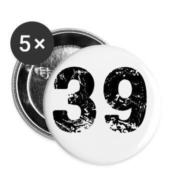 39 Number jersey - Buttons large 2.2''/56 mm (5-pack) - white - Front