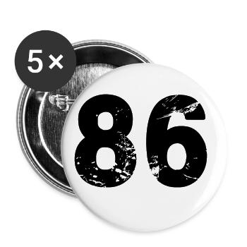 86 number jersey - Buttons large 2.2''/56 mm (5-pack) - white - Front