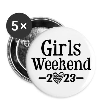 Girls Weekend 2023 Cute Girls Party Trip Vacation - Buttons large 2.2''/56 mm (5-pack) - white - Front