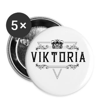 Viktoria Name - Buttons large 2.2''/56 mm (5-pack) - white - Front