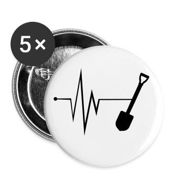 Pelle Pulse Silhouette - Lot de 5 grands badges (56 mm) - blanc - Devant