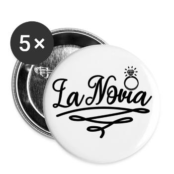 La Novia Girlfriend Engagement Wedding Gift - Buttons large 2.2''/56 mm (5-pack) - white - Front