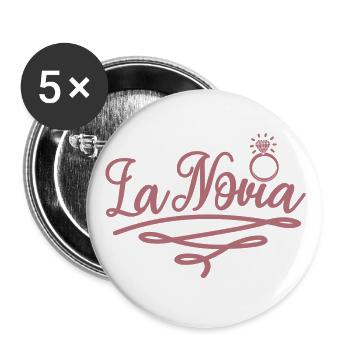 La Novia Girlfriend Engagement Wedding Gift - Buttons large 2.2''/56 mm (5-pack) - white - Front