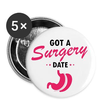 Gastric Bypass and Gastric Bypass Operation Design - Buttons large 2.2''/56 mm (5-pack) - white - Front